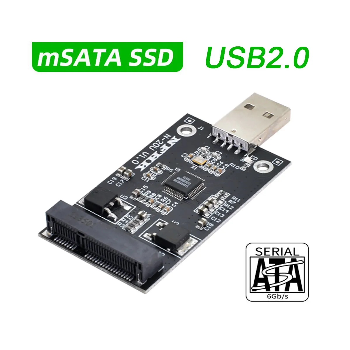 Adaptador de tarjeta de controlador de pluma PCBA SSD externo MSATA a USB 2,0 Mini PCI-E - imagen 3