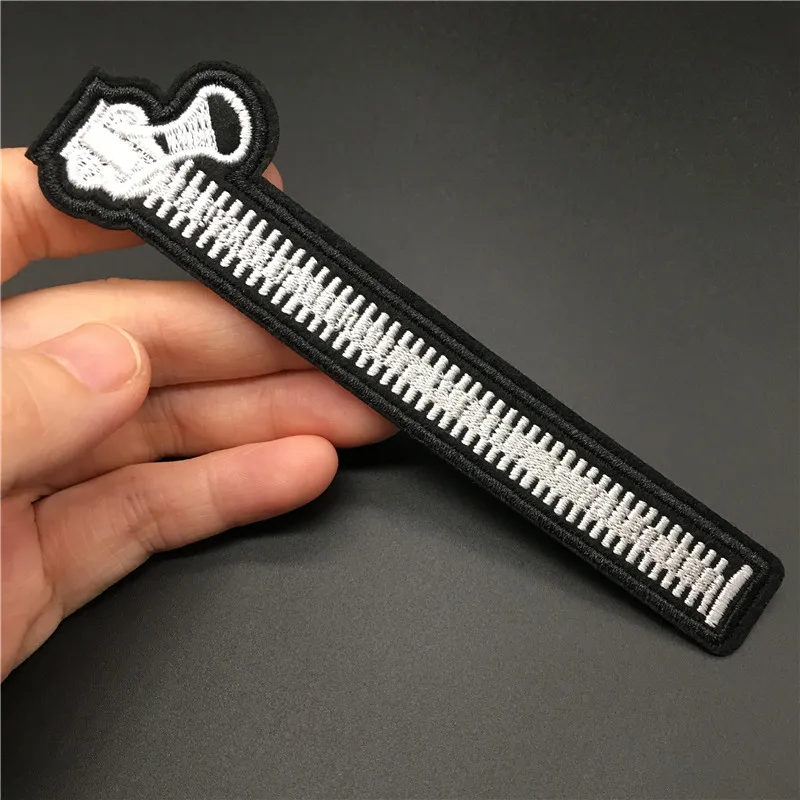 Cremallera 1 ud. Tamaño: 3,2x12,5 cm, parche bordado de tela DIY para mochila, insignia de planchado, costura de ropa, pegatina, apliques de rayas - imagen 2