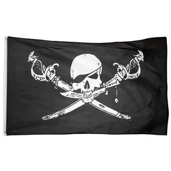 FLAGLAND Bandera pirata calavera Jolly Roger con huesos cruzados