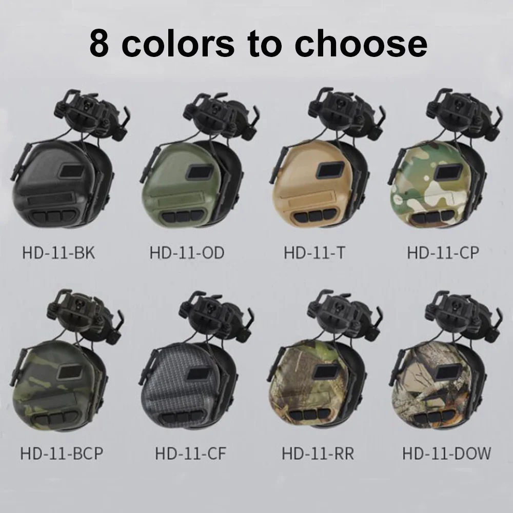 Auriculares tácticos con captación de sonido para casco, orejeras con reducción de ruido para caza y tiro con riel para casco adaptado - imagen 3