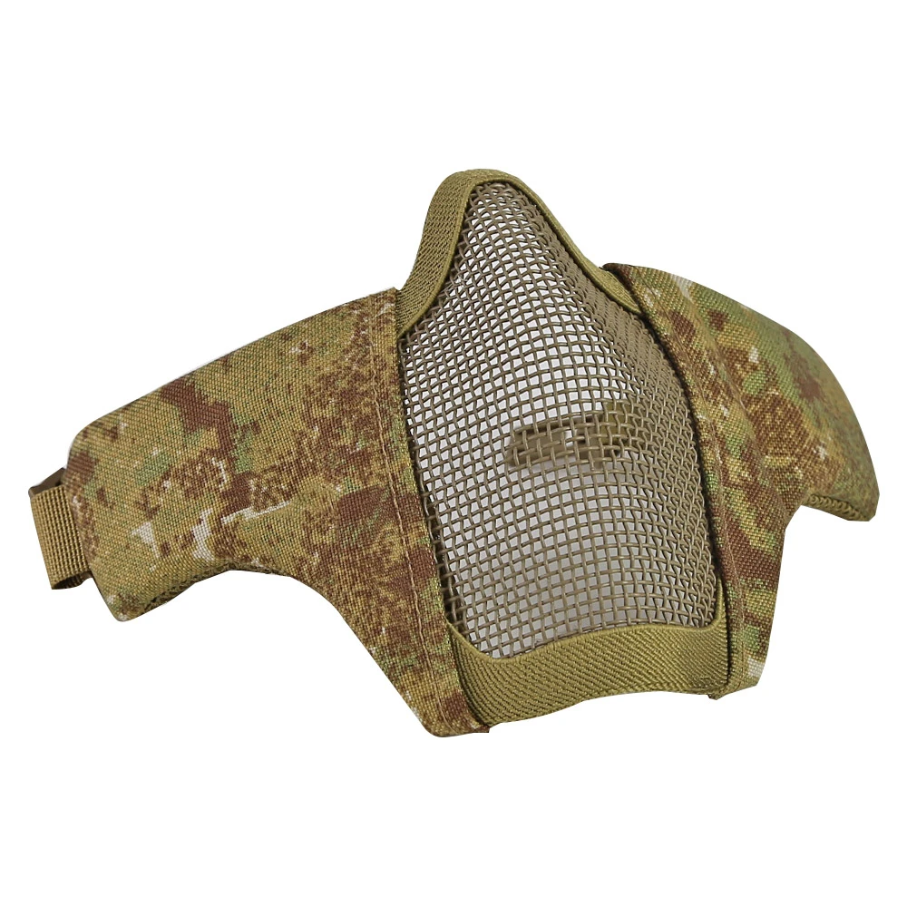 Casco táctico de malla de acero, máscara de media cara, Versión Rápida, rieles de arco de protección para Paintball, caza, CS, Airsoft, accesorios de juego - imagen 4