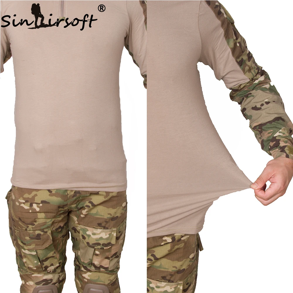 SINAIRSOFT-uniforme de combate táctico G3 BDU, camisa de camuflaje Airsoft con rodilleras, ropa de camuflaje de caza Multicam militar - imagen 5