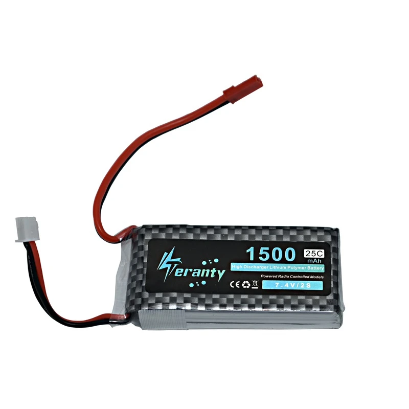Batería Lipo recargable de 7,4 v, 11,1 v, 14,8 v, 1500mAh para helicóptero de juguete RC, coche, barco, dron, piezas de 1500mAh, 2s, 3s, 4s, 1 ud. - imagen 3