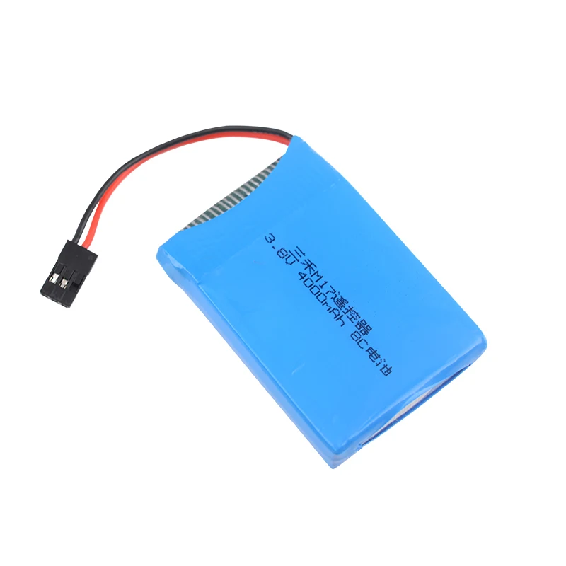 Batería Lipo Rc 3,8 V 4000mAh con enchufe Futaba para SANWA MT44 M17 RC transmisor de control remoto piezas de Control de Radio - imagen 4