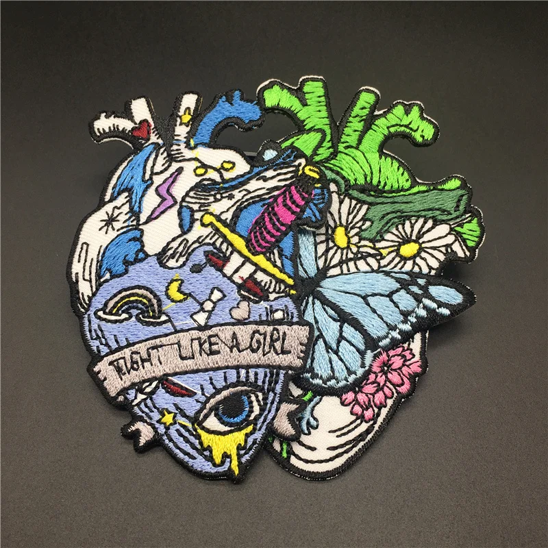 Parches de mariposa con forma de ola Oceánica para ropa, bordados, planchados, para ropa, Jeans, costura a rayas, apliques de insignias Diy - imagen 3