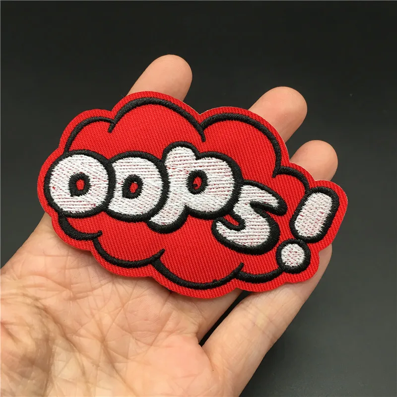 ¡Ir! Tamaño de la etiqueta engomada de la ropa: 8,3x5,3 cm, parche bordado, planchado en rayas para ropa, insignia DIY, apliques de costura, decoración - imagen 3