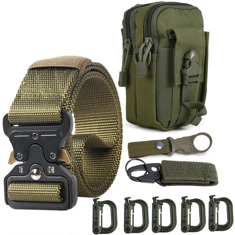 Cinturón táctico militar de nailon, cinturón de trabajo con hebilla de liberación rápida resistente para ciclismo y Camping - imagen 2