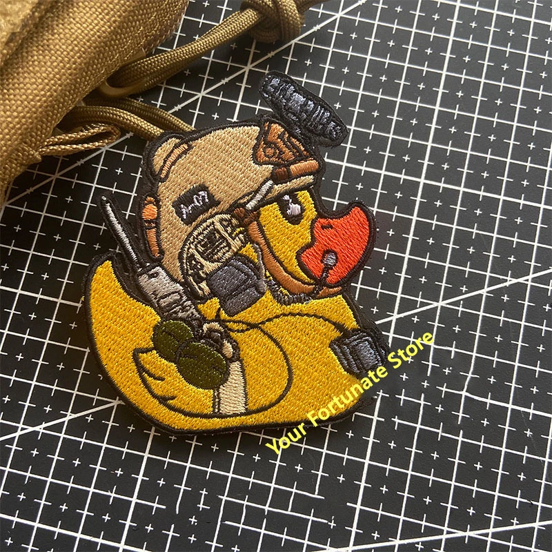 Parches 3D de PVC/bordado táctico bonito de pato amarillo, insignia de brazalete de animales para ropa, chaleco, mochila, decoración DIY - imagen 4