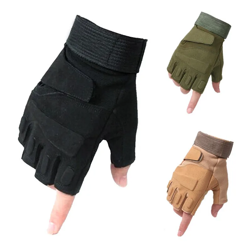 Guante militar táctico para aficionados al ejército, guante militar táctico para acampar, escalada en roca, Lucha, caza, senderismo, bicicleta de acción, motocicleta, medio dedo - imagen 4