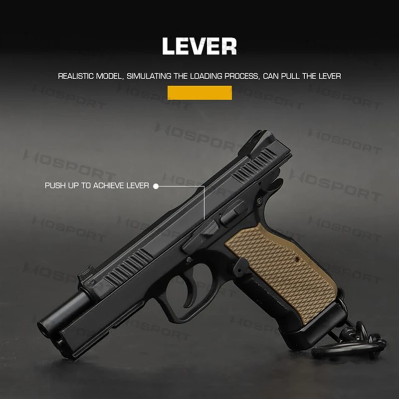 Llavero con forma de pistola táctica, llavero de arma, soporte de anillo, Mini portátil, desmontable, modelo de pistola 92G, decoraciones - imagen 4