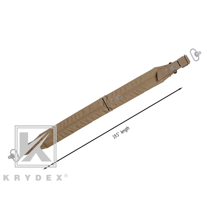 KRYDEX-mira táctica para Rifle, eslinga ancha acolchada para tiro al aire libre, caza, armas de fuego ajustables de separación rápida, cinturón fijo acolchado ancho de 2 puntos - imagen 3
