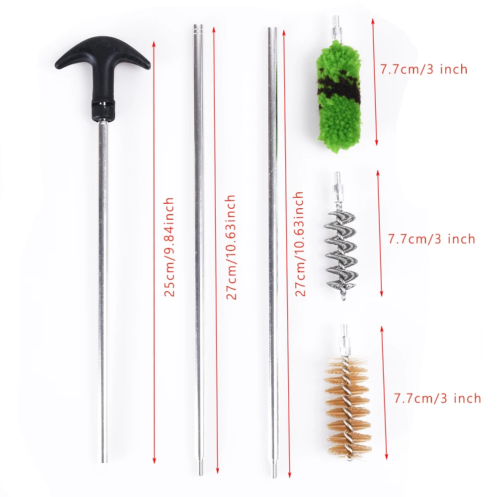 Juego de Herramientas de limpieza para Rifle de caza, Juego de cepillos de varilla de calibre 12 GA, de aluminio, 6 unids/set - imagen 2