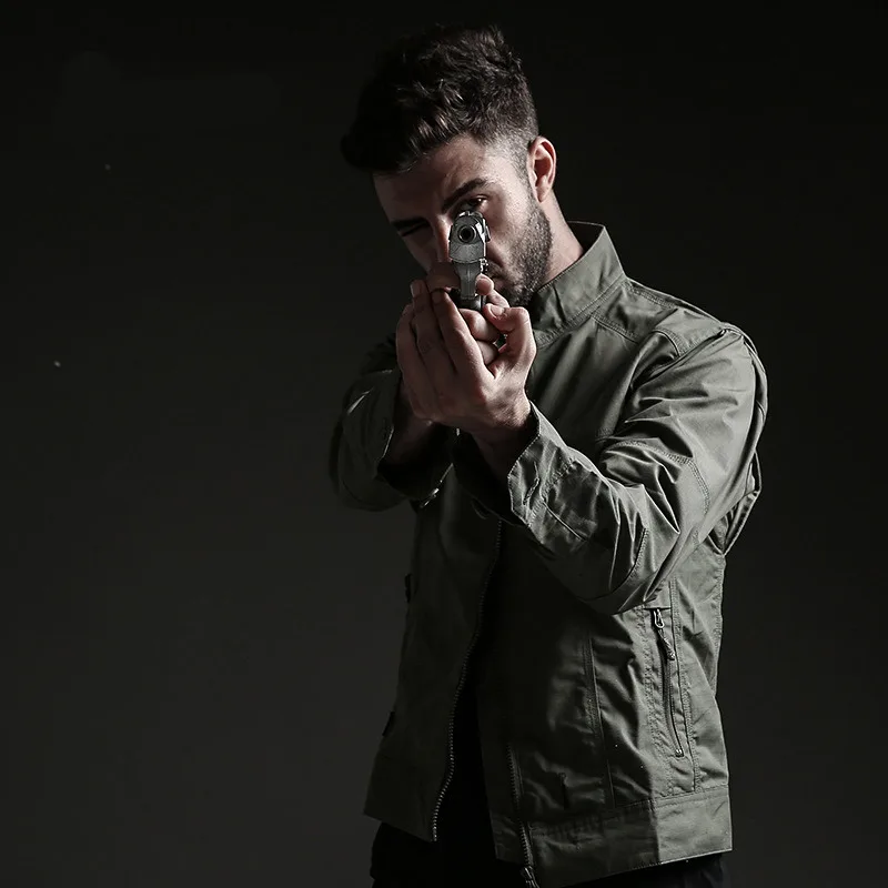 Mege-Chaqueta táctica militar para hombre, ropa de trabajo ligera con múltiples bolsillos, para exteriores, primavera y otoño - imagen 4