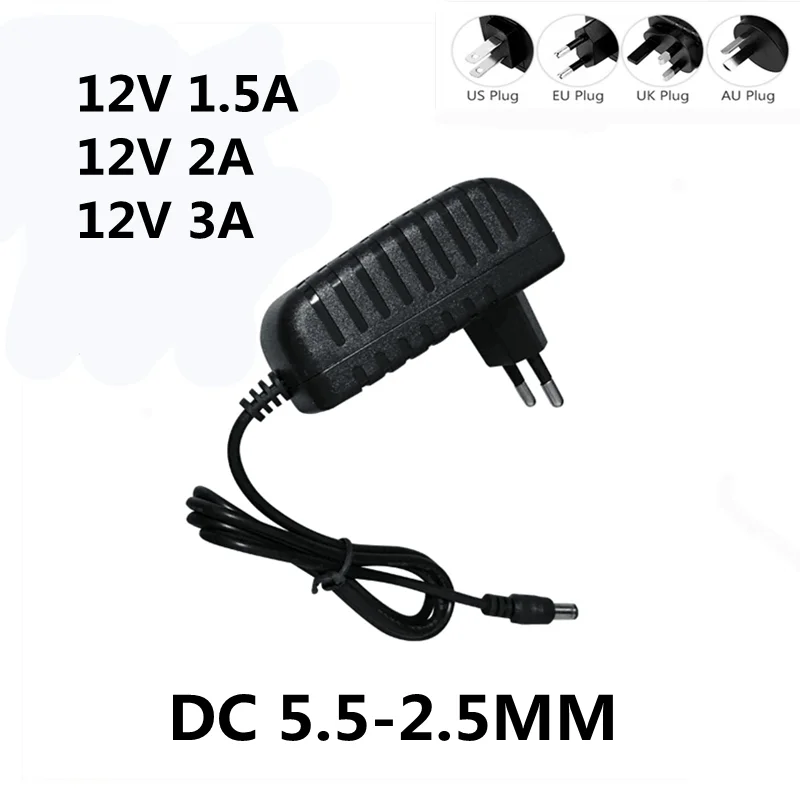 Adaptador de corriente para tiras de luz LED, fuente de alimentación de 12 V, AC 100-240V, DC 12 V, 0.5A, 1A, 1.5A, 2A, 3A, 1 ud., EVD, CCTV - imagen 3