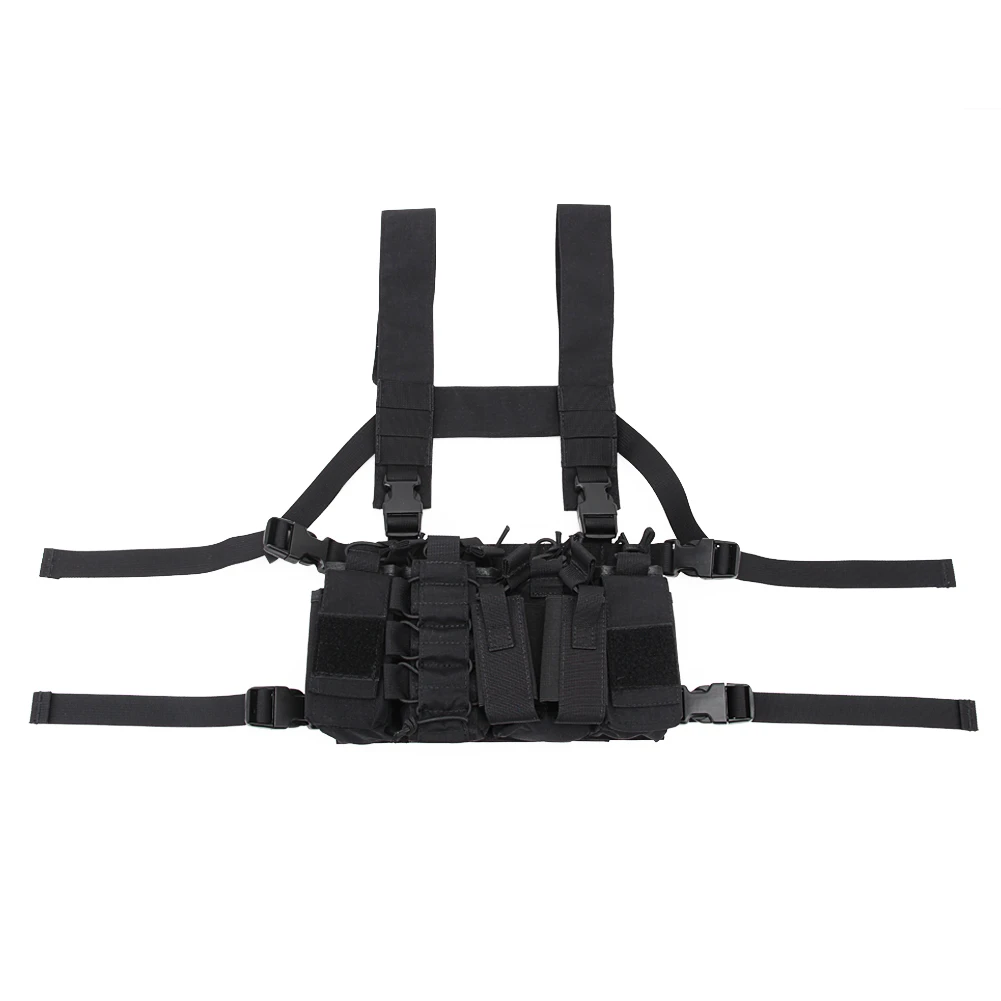 Chaleco de caza táctico Airsoft D3, portador de placa de pecho con Rifle M4 5,56 AK 7,62, pistola doble individual, bolsa de cosas GP - imagen 2