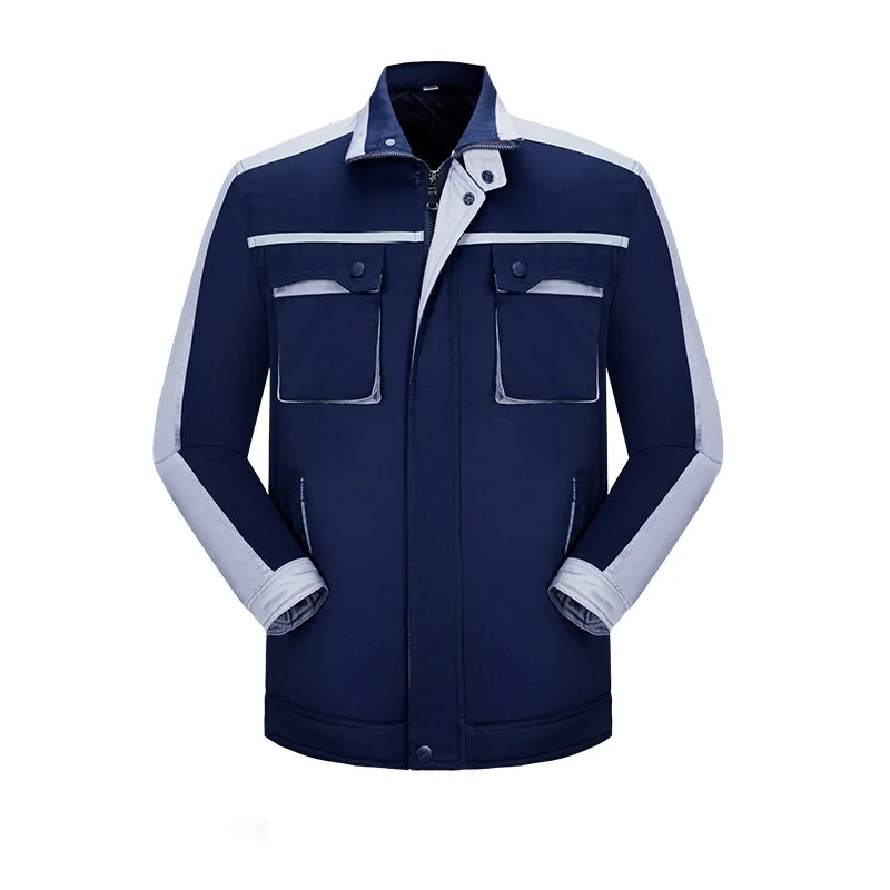 Nueva ropa de trabajo reflectante de invierno para hombres y mujeres, chaqueta cálida acolchada gruesa, abrigo de taller de reparación de máquinas, uniforme resistente al desgaste - imagen 4