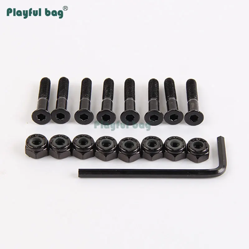 Juguetón bolsa 25/ 29/ 35/ 38/ 40/ 45/ 50mm negro hexagonal puente clavo monopatín accesorio M5 uñas opp bolsa AMB34 - imagen 5