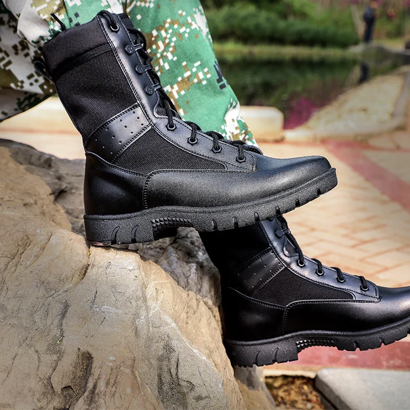 Botas tácticas de combate para hombres y mujeres, zapatos militares de alta calidad, ligeros, transpirables, antideslizantes, para entrenamiento de senderismo, 37-46 - imagen 3