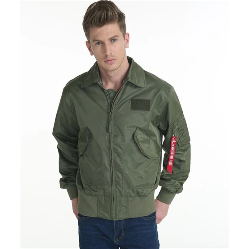 Chaqueta Bomber táctica militar de nailon para hombre, chaqueta de vuelo Unisex con cuello vuelto, abrigo de béisbol CWU/45P, cortavientos para piloto de la Fuerza Aérea - imagen 4