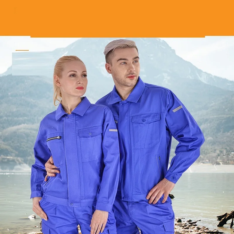 Mono de trabajo para hombre y mujer, uniformes de trabajo, monos reflectantes de otoño e invierno, taller de coche de soldadura, mecánico, conjunto de ropa de talla grande - imagen 4