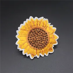 Parche bordado girasol para planchar - Decoración de ropa casera