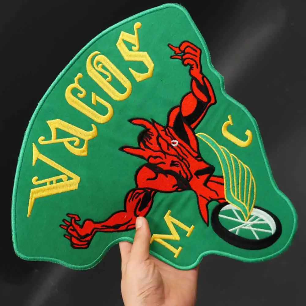 Vagos Nomads, parche de motociclista bordado grande, insignia, chaqueta de cuero, decoración trasera, hierro de alta calidad - imagen 3