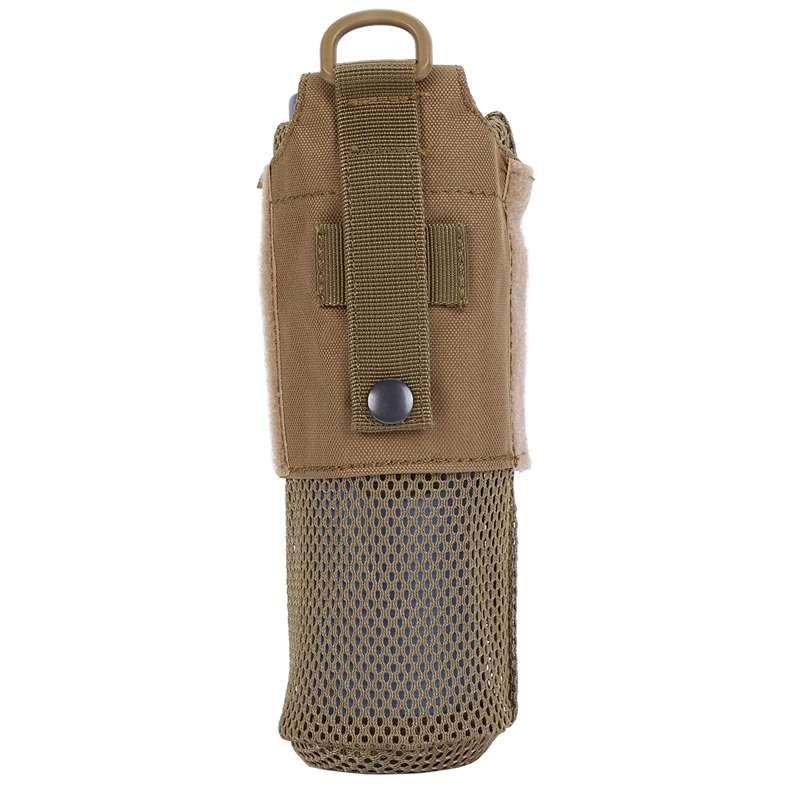 Bolsa táctica Molle para botella de agua, portabotellas militar con cordón superior y fondo de malla, contenedor de agua portátil - imagen 4