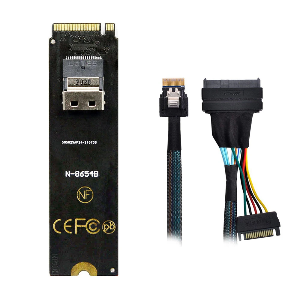 Adaptador de tarjeta CY NGFF m-key NVME a SFF-8654 Slimline SAS y Cable U.2 U2 SFF-8639 NVME PCIe SSD para placa base SSD - imagen 5