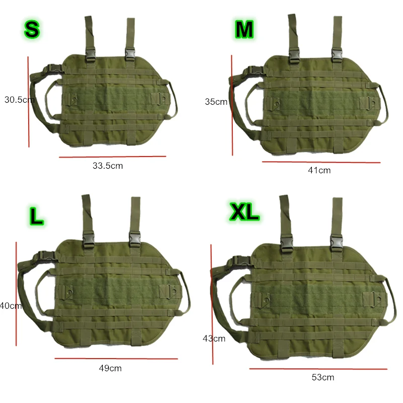 Arnés táctico para perro, chaleco MOLLE para perro de trabajo al aire libre con ASA, con 3 bolsas para equipo táctico, Panel de gancho y bucle - imagen 5