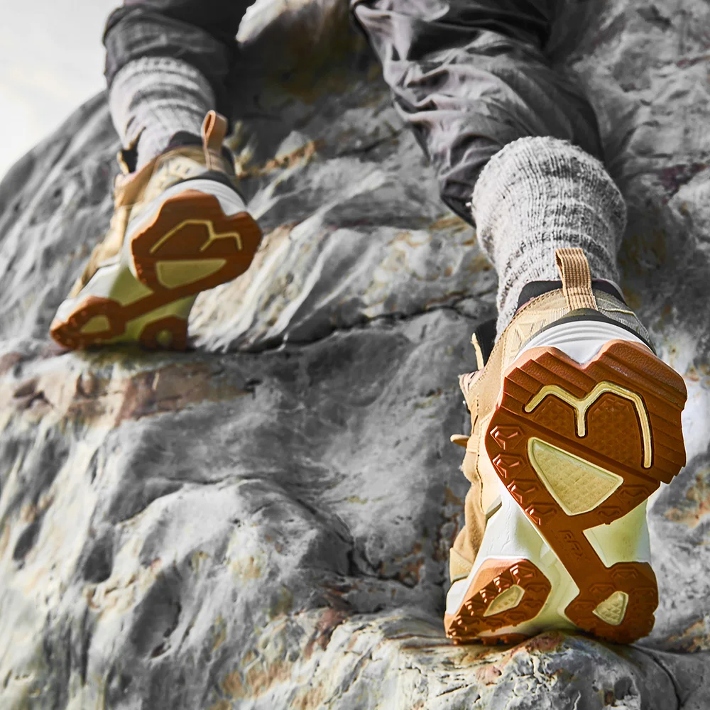 RAX-zapatos de senderismo impermeables de piel de vaca para hombre y mujer, botas de Trekking para escalar, zapatillas de montaña antideslizantes para exteriores, botines - imagen 5