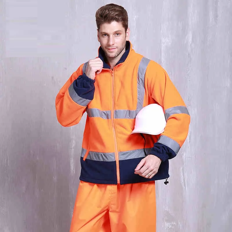 Monos de trabajo de forro polar, uniformes de trabajo, chaqueta + Pantalones, reflectantes de seguridad, aplicación de la Ley de tráfico de automóviles, uniformes de ingeniería, mecánicos - imagen 3