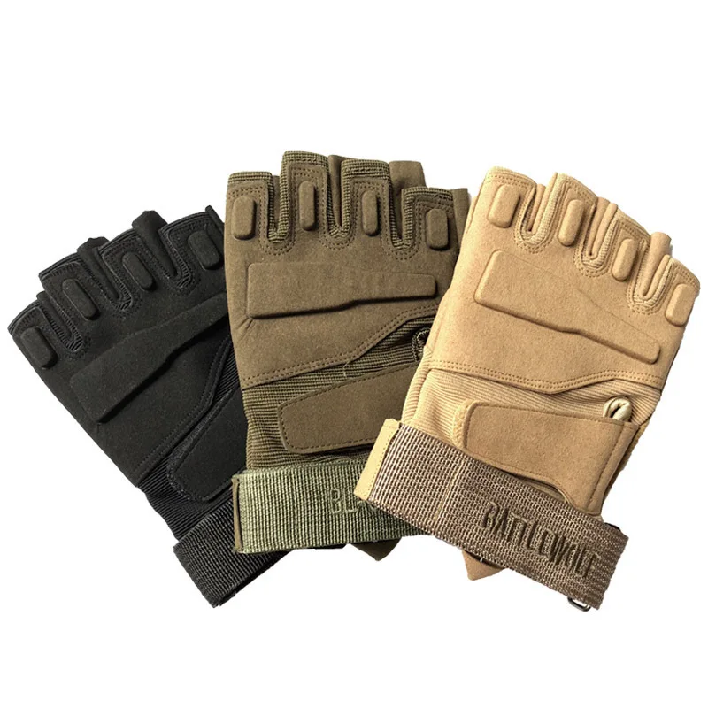 Guante militar táctico para aficionados al ejército, guante militar táctico para acampar, escalada en roca, Lucha, caza, senderismo, bicicleta de acción, motocicleta, medio dedo - imagen 3