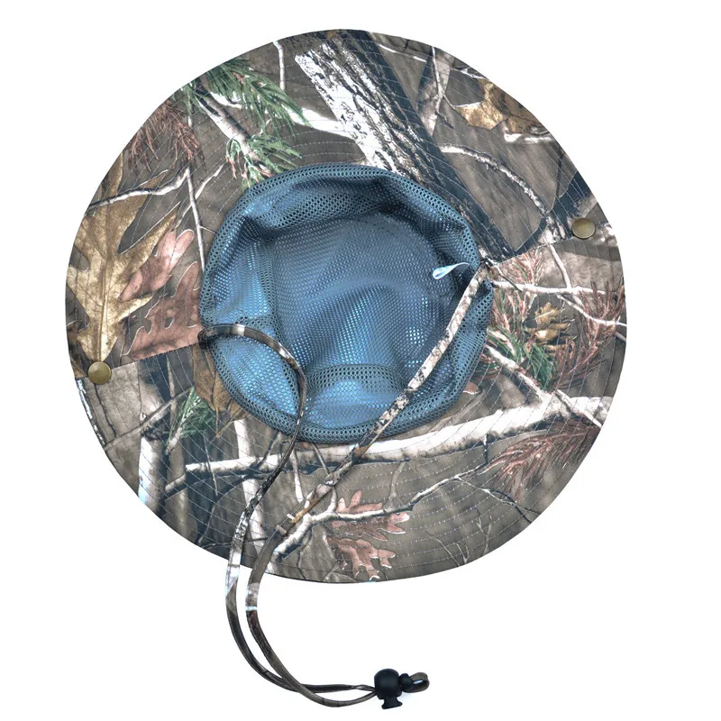 Primavera Verano protección solar Bonnie sombrero camuflaje biónico caza pesca gorra transpirable al aire libre Casual sombrero con cordón - imagen 2