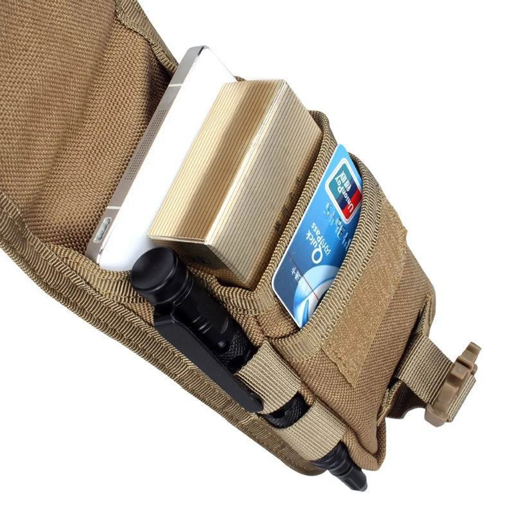 Bolsa táctica para teléfono de doble capa, bolsas Molle de camuflaje para caza, riñonera Molle para caza al aire libre, riñonera, bolsa deportiva para exteriores - imagen 5