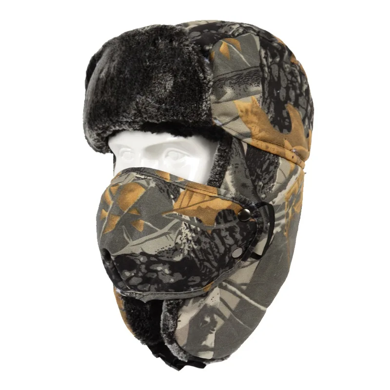 Invierno a prueba de viento montar ciclismo máscara facial completa forro de lana cálida protección facial camuflaje biónico caza pesca protector facial táctico - imagen 3