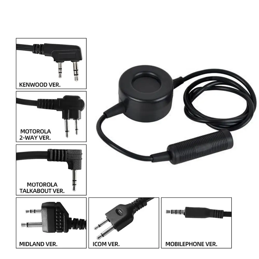 Adaptador de auriculares táctico PTT TCI PTT, adecuado para walkie-talkie, reducción de ruido, auriculares de tiro de caza - imagen 2