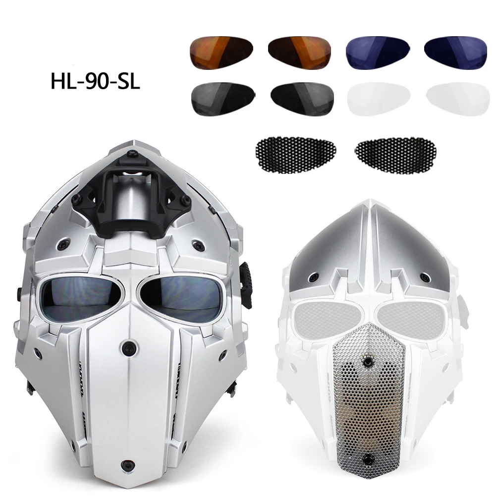 Casco táctico MOLLE con máscara integral de protección - imagen 2