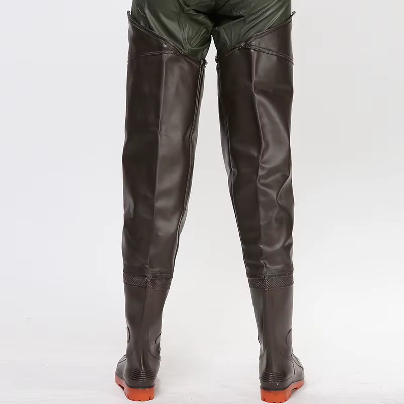 Pantalones de pesca antidesgaste impermeables para hombre y mujer, Botas de lluvia antideslizantes para exteriores, granjero, pescador, caza, pantalones de vadeo, EU 38-46 - imagen 4