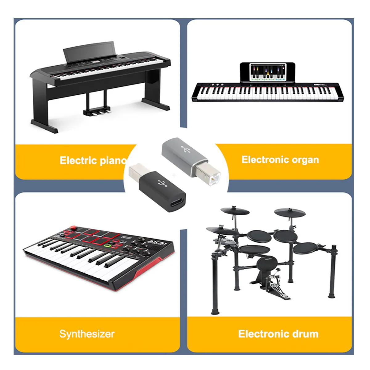 Chenyang-instrumento Musical Lectronic NGFF 2 piezas, convertidor de Adaptador tipo C a Midi para teclado y teléfono - imagen 5