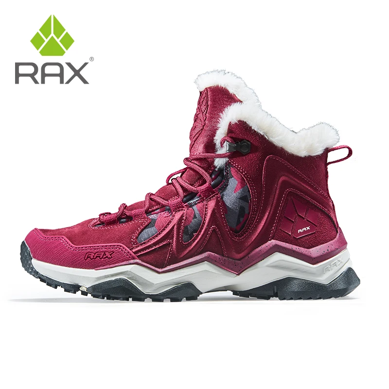RAX, zapatos de senderismo para hombre, zapatillas impermeables de invierno para exteriores, botas de Trekking de piel de vaca para hombre, zapatillas de deporte para acampar y escalar en la nieve para mujer - imagen 2