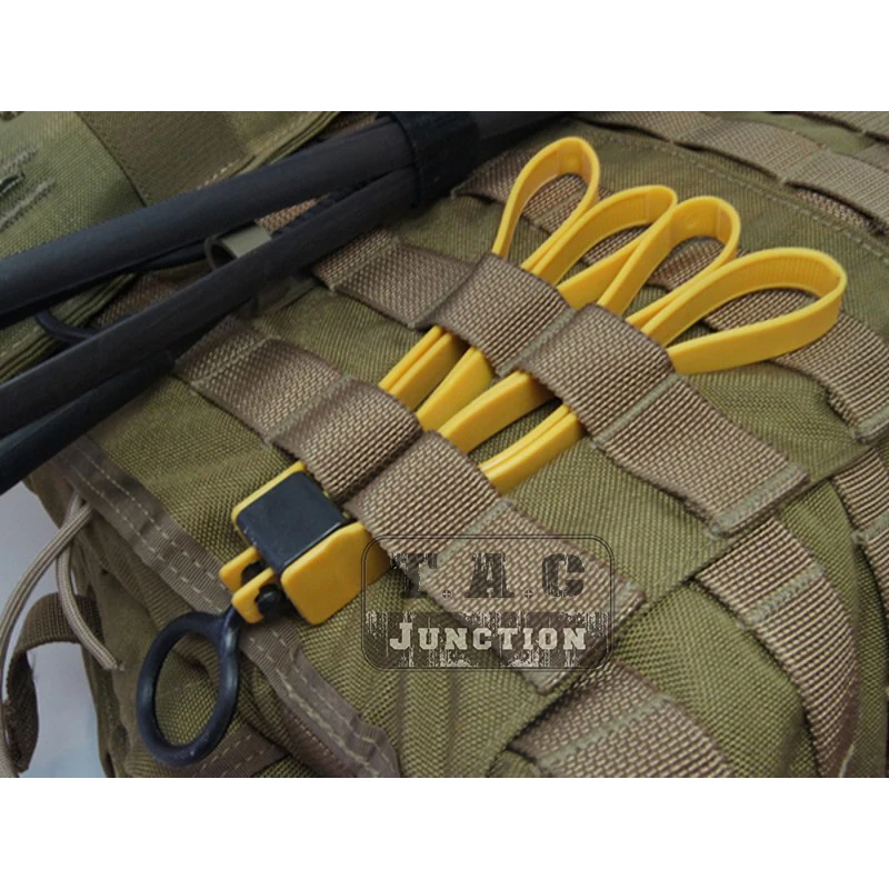 Banda de restricción de tres pliegues estilo táctico KD ASP, correa de amarre de cables de plástico desechable, amarillo BK, esposas decorativas, cinturón, 3 piezas, 5 piezas - imagen 4