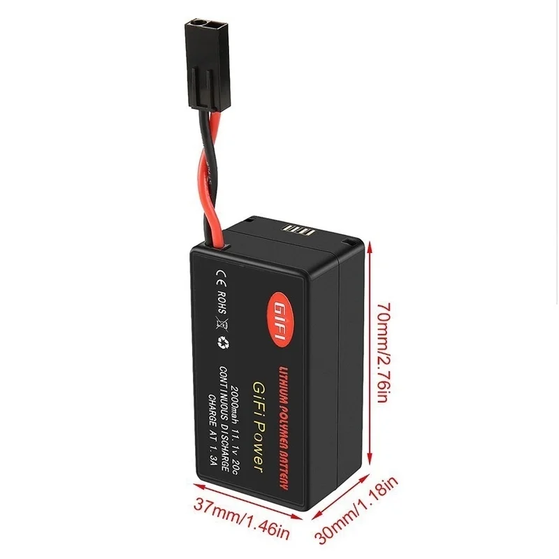 Batería reciclable para drones de alta potencia, 11,1 V, 2000mAh, 20C, diseñada para Parrot AR.Drone 2,0, Quadcopter, largo tiempo de vuelo - imagen 5