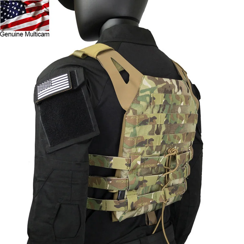 JPC-chaleco táctico para caza, chaleco de combate Multicam con placa protectora en el pecho, de Color M-C, para Airsoft y Paintball - imagen 4