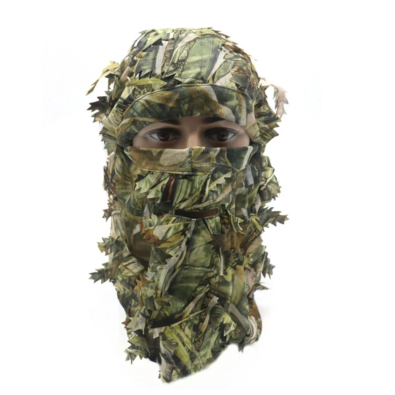Táctico camuflaje facial máscara de caza capucha tapa la cabeza neto Eyehole apertura bufanda traje Ghillie caza tapa para al aire libre ejército formación - imagen 4