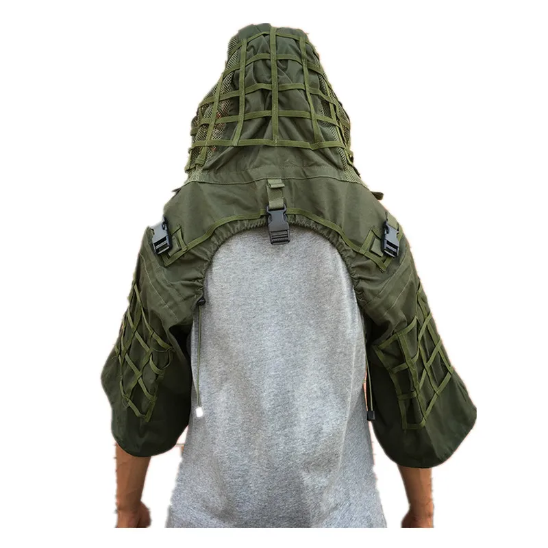 Traje Ghillie de camuflaje para hombre, ropa de red de combate táctico CS, conjunto de chaqueta de caza al aire libre con hilo - imagen 5