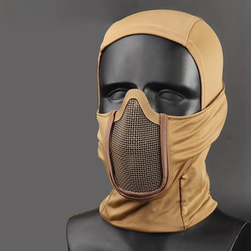 Pasamontañas clásico de Airsoft, máscara táctica de malla de acero para la boca y la nariz, Máscara protectora de Paintball, accesorios militares - imagen 4
