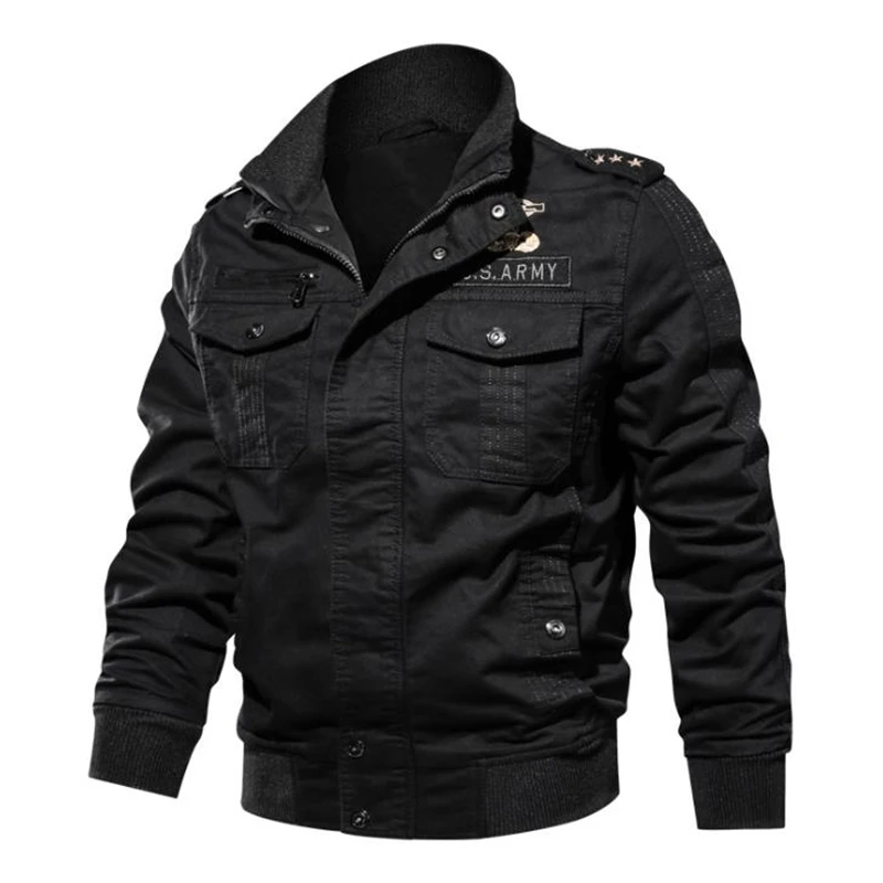 Chaqueta Bomber táctica para hombre, abrigo militar informal, chaqueta de lana con múltiples bolsillos, chaquetas de piloto, talla grande 6XL, Otoño e Invierno - imagen 4