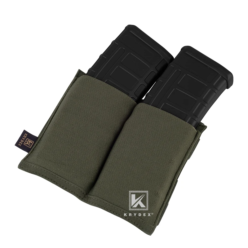 KRYDEX-bolsa táctica de tiro rápido 5,56 para Rifle, doble apertura, alta velocidad, Top MOLLE /PALS, portador de revistas elástico, Ranger Green - imagen 2