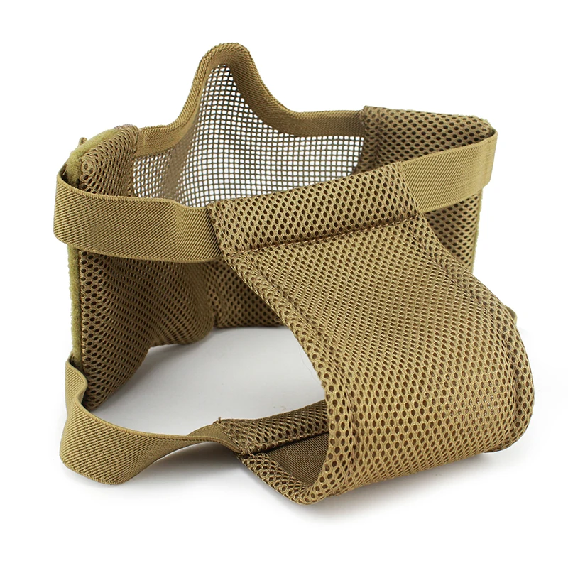 Máscara táctica de media cara para Paintball, Máscara protectora militar de Metal, malla de acero con bajo contenido de carbono, Airsoft CS, juego de caza - imagen 3