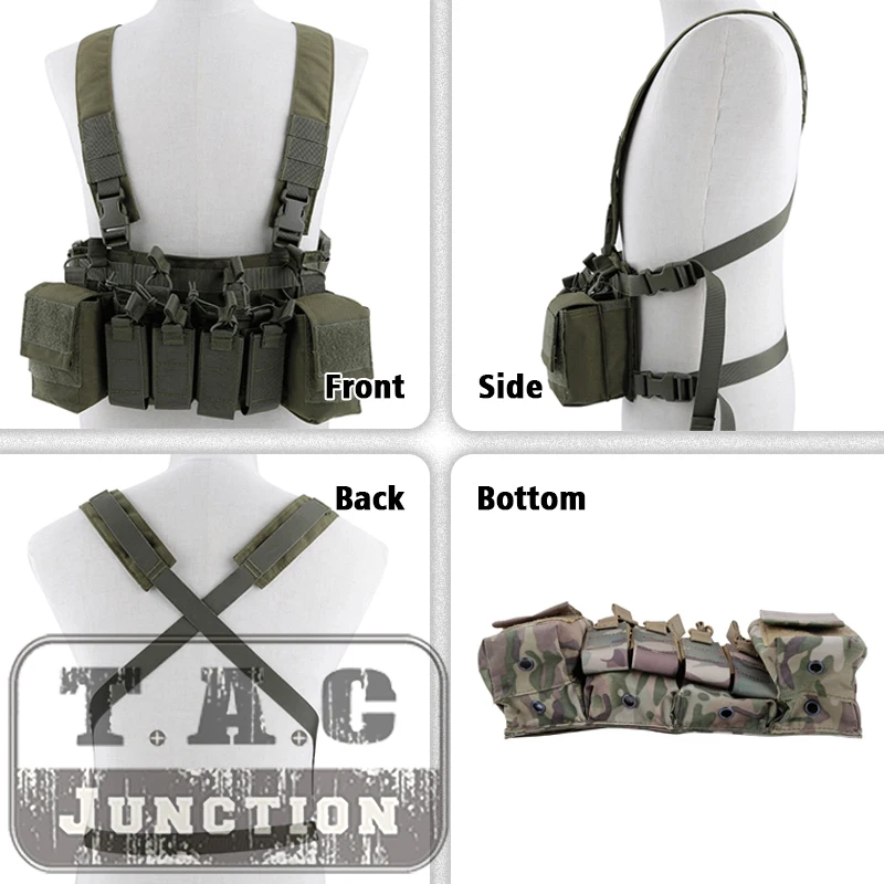 Placa de arnés táctico D3CR X, aparejo de pecho de asalto del ejército, equipo de pecho de Panel de misión frontal con revista y bolsa multimisión - imagen 3